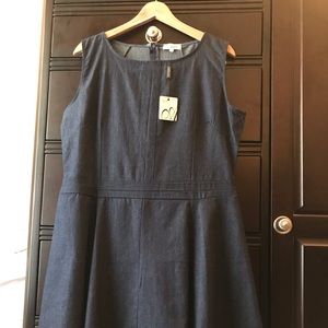 Amelia A-line denim dress